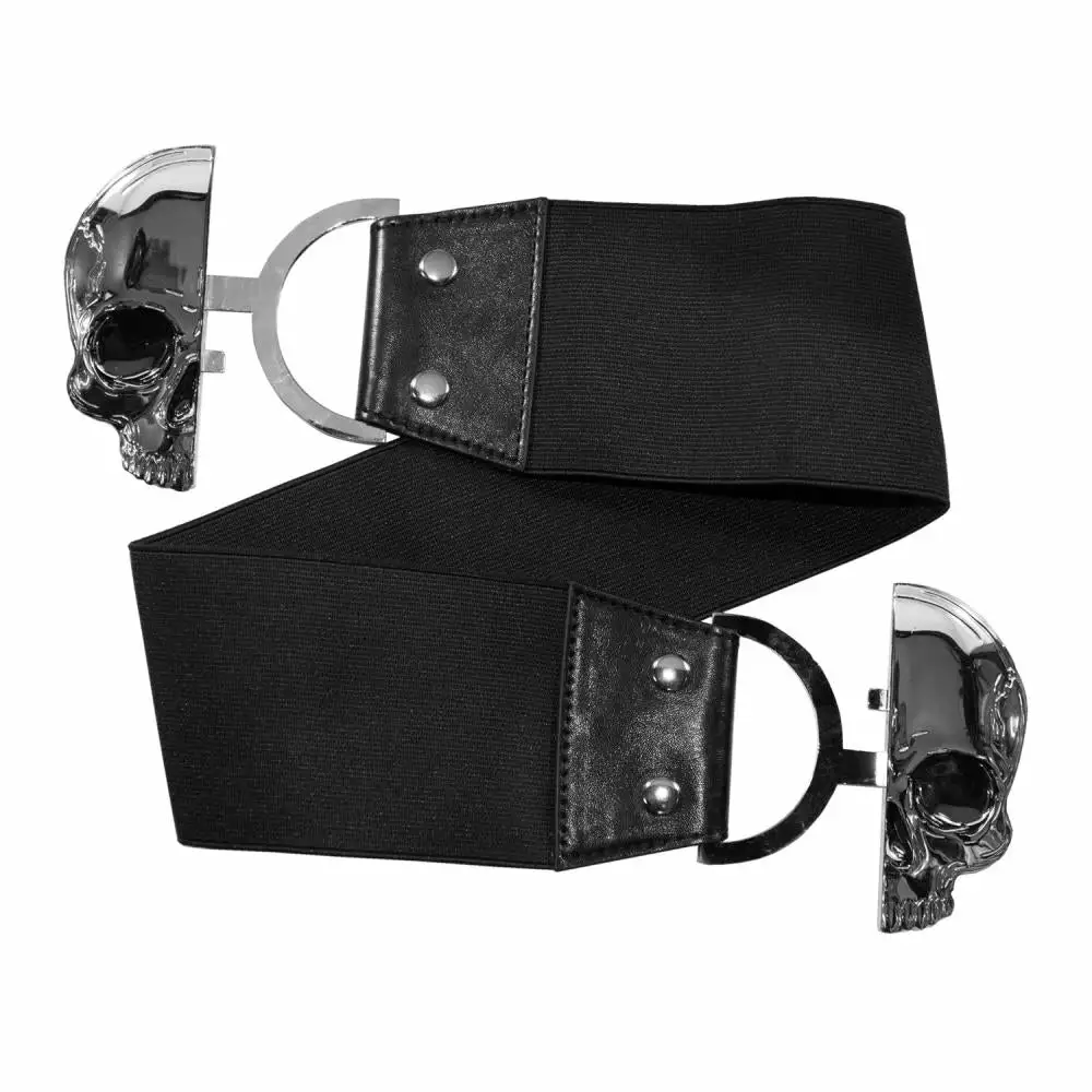 Kreepsville Accessories Elastic Waist Belt Skull Black 4 Kreepsville Accessories Elastic Waist Belt Skull Black