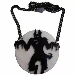 Kreepsville Jewelry Howling At The Moon Acrylic Necklace