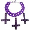 Kreepsville Jewelry Inverted Cross Pentagram Bracelet Purple 2 Kreepsville Jewelry Inverted Cross Pentagram Bracelet Purple