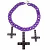 Kreepsville Inverted Cross Pentagram Necklace Purple Jewelry