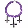 Kreepsville Inverted Cross Skull Necklace Purple 1 Kreepsville Inverted Cross Skull Necklace Purple