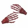 Kreepsville Skeleton Bone Hand Hairslides Red Glitter