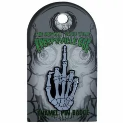 Kreepsville Skeleton Middle Finger Glow Enamel Pin Badge Accessories
