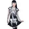 Kreepsville Skeleton White Flare Dress