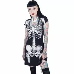Kreepsville Skeleton White Flare Dress