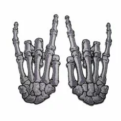 Kreepsville Skelli Hand Devil Bone Patch Pair White Accessories