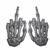 Kreepsville Skelli Hand Finger Bone Patch Pair White
