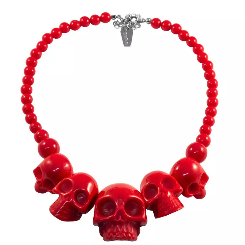 Kreepsville Skull Collection Necklace Red Jewelry 3 Kreepsville Skull Collection Necklace Red Jewelry