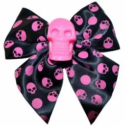 Kreepsville Skull Collection Pink Hair Bow Accessories