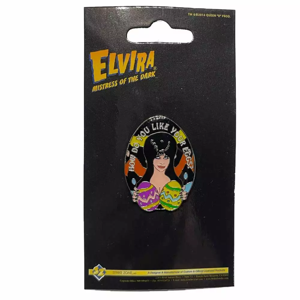 Elvira, Mistress Of The Dark Elvira Knotts How Do You Like My Eggs Enamel Pin 3 Elvira, Mistress Of The Dark Elvira Knotts How Do You Like My Eggs Enamel Pin