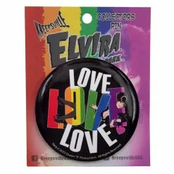 Elvira Love Large Round Button Badge Accessories