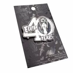 Elvira 40 Years Logo Silver Enamel Pin