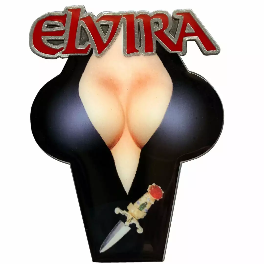 Elvira Chest Logo Enamel Pin Accessories 3 Elvira Chest Logo Enamel Pin Accessories