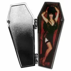 Elvira Open Coffin Red Enamel Pin