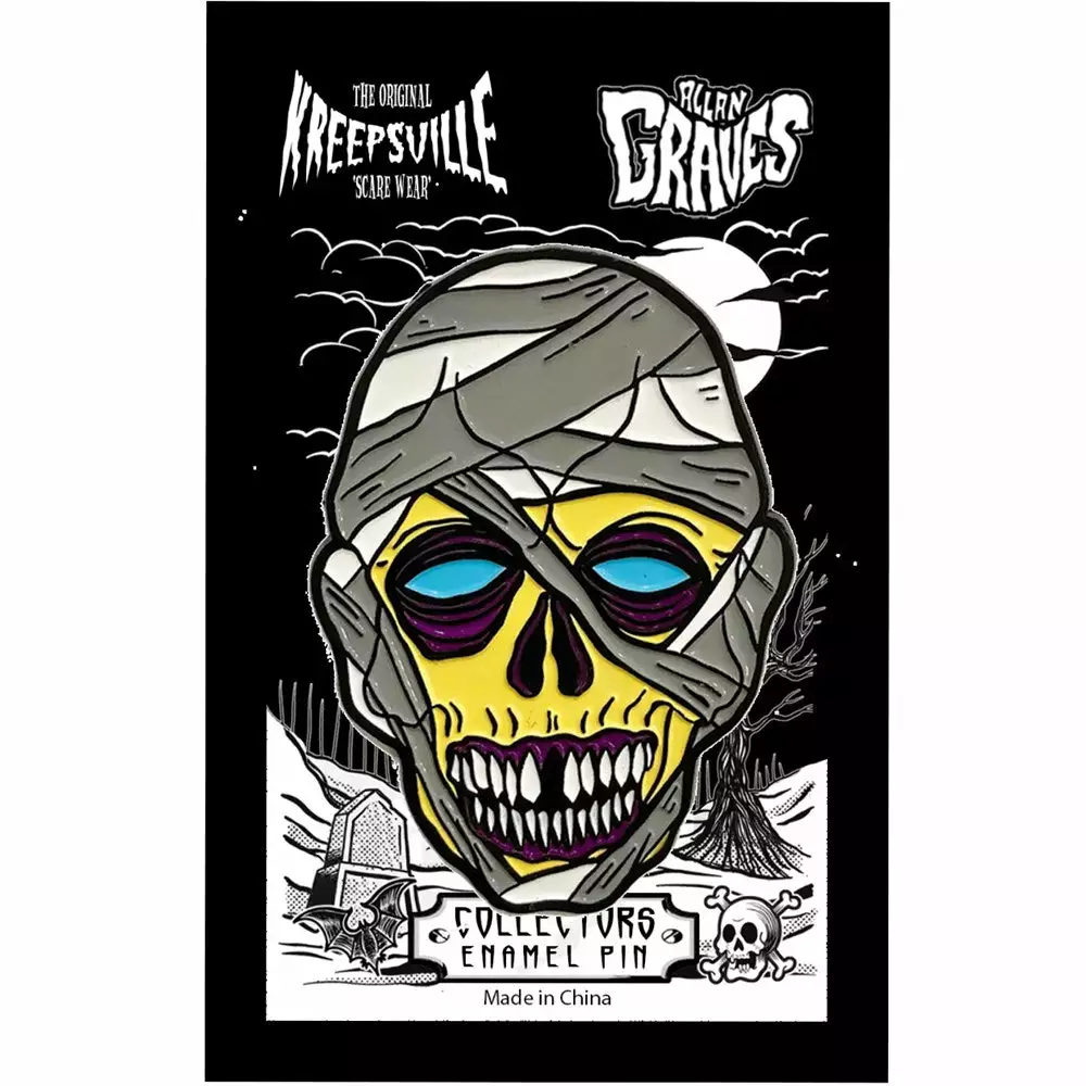 Kreepsville Graves Monster Mummy Enamel Pin Enamel Pins & Buttons 4 Kreepsville Graves Monster Mummy Enamel Pin Enamel Pins & Buttons
