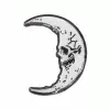 Kreepsville Skull Crescent Moon Glow Enamel Pin Enamel Pins & Buttons