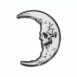 Kreepsville Skull Crescent Moon Glow Enamel Pin Enamel Pins & Buttons