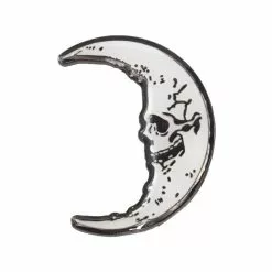 Kreepsville Skull Crescent Moon Glow Enamel Pin Enamel Pins & Buttons