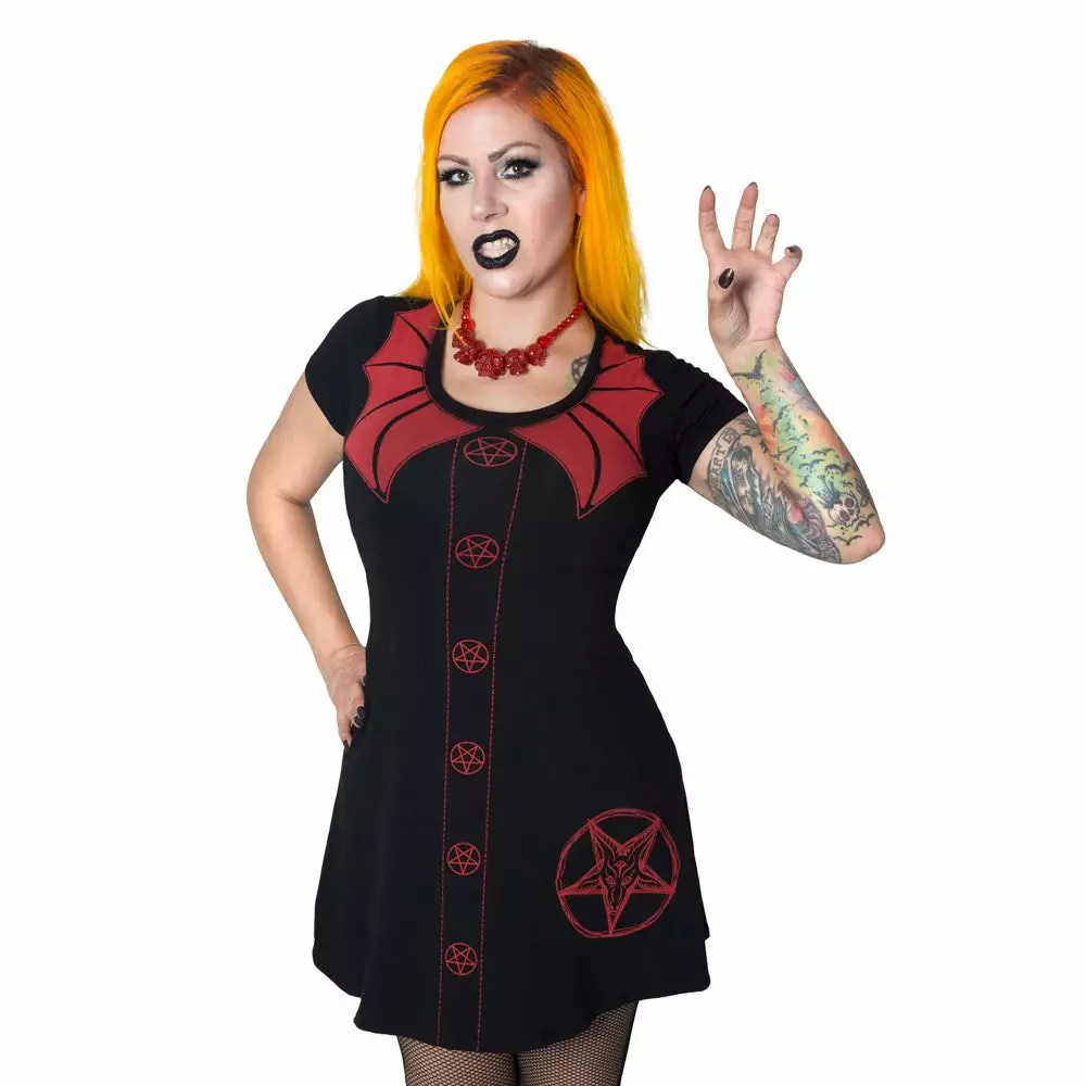 Kreepsville Demon Doll Flare Short Sleeve Dress 3 Kreepsville Demon Doll Flare Short Sleeve Dress