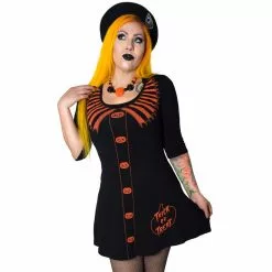 Kreepsville Trick Or Treat Flare 3/4 Sleeve Dress