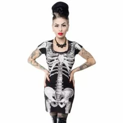 Kreepsville Women's White Skeleton Tunic Dress