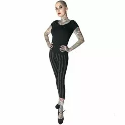 Kreepsville Stripe Grey Distressed Capri Leggings 7 Kreepsville Stripe Grey Distressed Capri Leggings