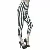 Kreepsville Stripe White Distressed Capri Leggings