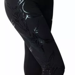 Kreepsville 666 Goathead Black Foil Capri Leggings Women's 7 Kreepsville 666 Goathead Black Foil Capri Leggings Women's