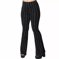 Kreepsville Women's Distressed Stripe Grey Flare Leggings