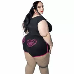 Kreepsville Web Heart Pink Womens Running Shorts Women's