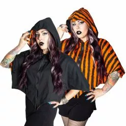 Kreepsville Women's Reversible Trick Or Treat Pumpkin Shoulder Cape