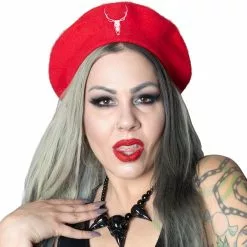 Kreepsville Deer Skull Red Beret Accessories