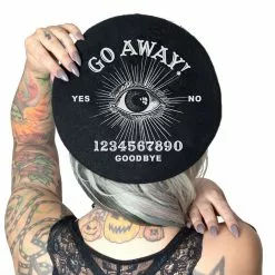 Kreepsville Go Away Ouija Black Beret Hat
