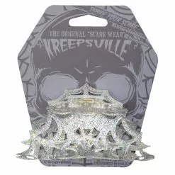 Kreepsville Spiderweb Hair Claw Clip Silver Accessories