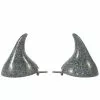 Kreepsville Horror Hair Horns - Silver Glitter Accessories