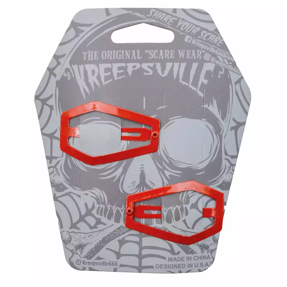 Kreepsville Accessories Coffin Snap Hair Clip Red 4 Kreepsville Accessories Coffin Snap Hair Clip Red