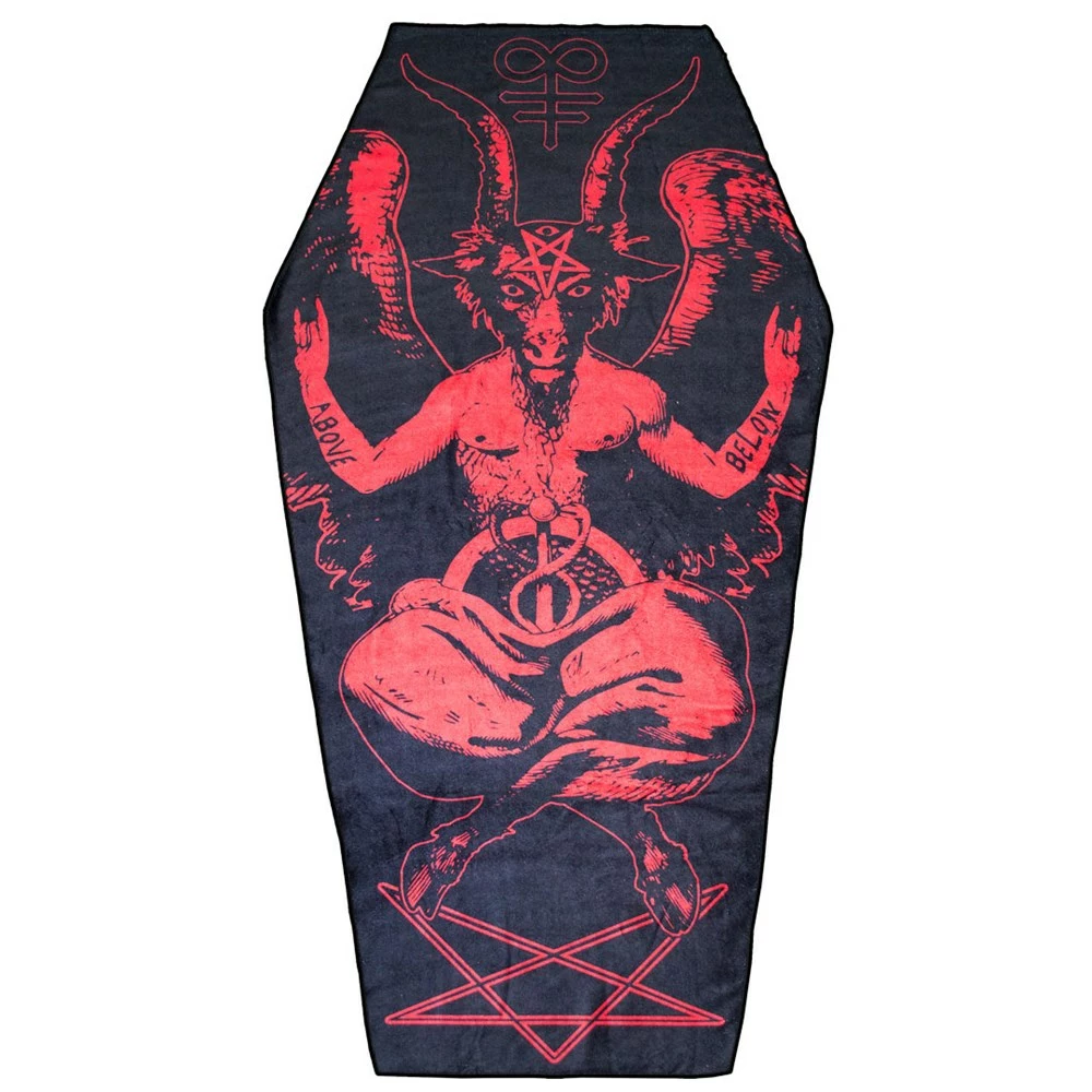 Kreepsville Baphomet Satanic Coffin Beach Towel 3 Kreepsville Baphomet Satanic Coffin Beach Towel