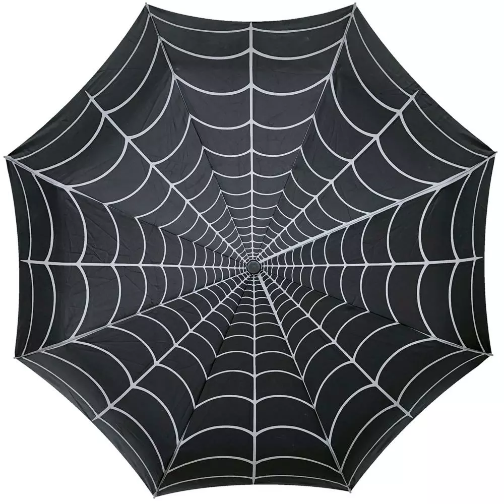 Kreepsville Skull Handle Spiderweb Umbrella Homewares & Gifts 3 Kreepsville Skull Handle Spiderweb Umbrella Homewares & Gifts