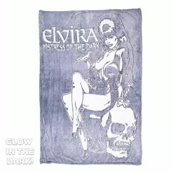 Elvira Comic Skull Glow In The Dark Throw Blanket Homewares & Gifts