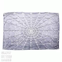 Kreepsville Spiderweb Glow In The Dark Throw Blanket