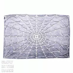 Kreepsville Spiderweb Glow In The Dark Throw Blanket