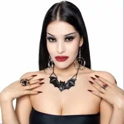 Kreepsville Creature Of The Night Bat Black Necklace Jewelry