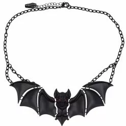 Kreepsville Creature Of The Night Bat Black Necklace Jewelry