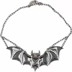 Kreepsville Creature Of The Night Bat Chrome Necklace