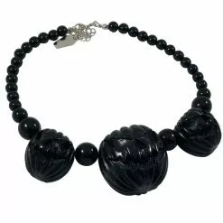 Kreepsville Jack O Lantern Pumpkin Necklace Black