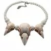 Kreepsville Jewelry Crow Skull Collection Necklace White 1 Kreepsville Jewelry Crow Skull Collection Necklace White