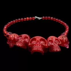 Kreepsville Jewelry Skull Collection Necklace Red Glitter 7 Kreepsville Jewelry Skull Collection Necklace Red Glitter