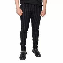 Kreepsville Destroyer Skinny Grey Stripe Jeans