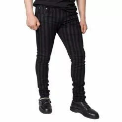 Kreepsville Destroyer Skinny Grey Stripe Jeans