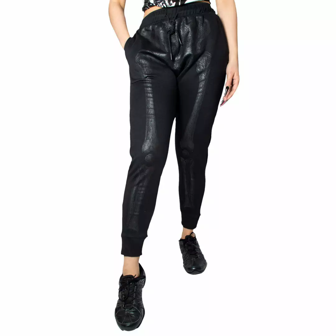 Kreepsville Skeleton Black Bone Jogger Pant Women's 6 Kreepsville Skeleton Black Bone Jogger Pant Women's
